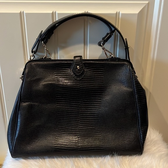 GORGEOUS classic semi vintage Brooks Brothers black textured leather handbag NWT - Picture 14 of 16